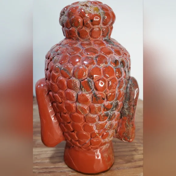 3.3 lbs Red Jasper Crystal Buddha Head, 6 inches - Picture 6 of 15